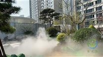 陜西西安高芯悅瀾售樓部景觀噴霧霧森系統安裝完成